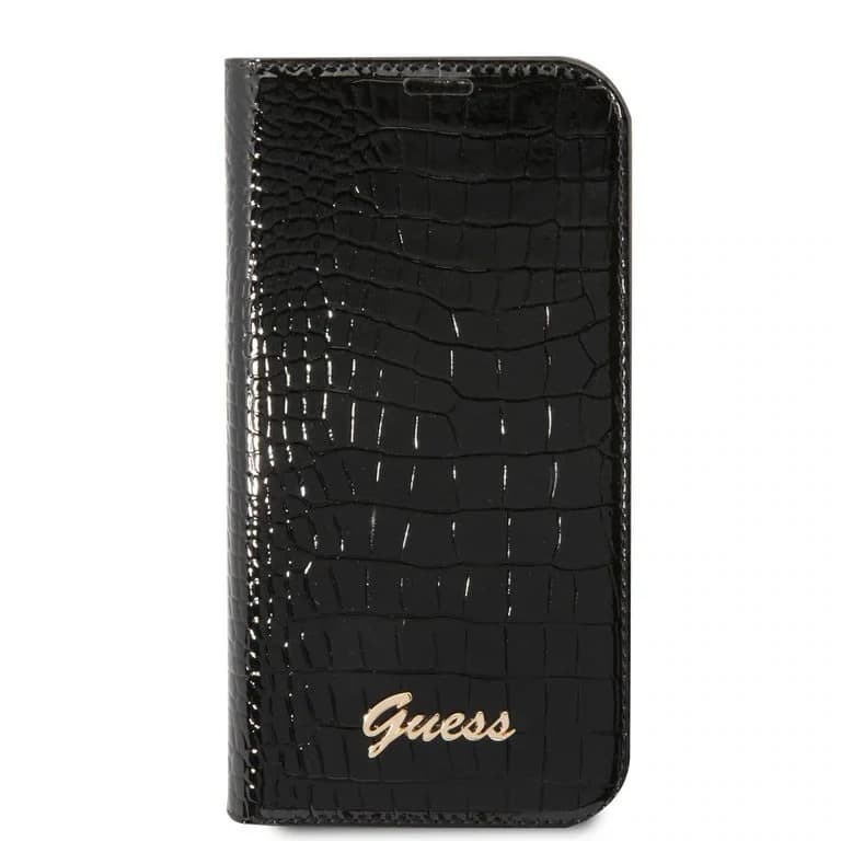 Guess iPhone 14 Pro Booktype hoesje - Croco - 3 kaartsleuven