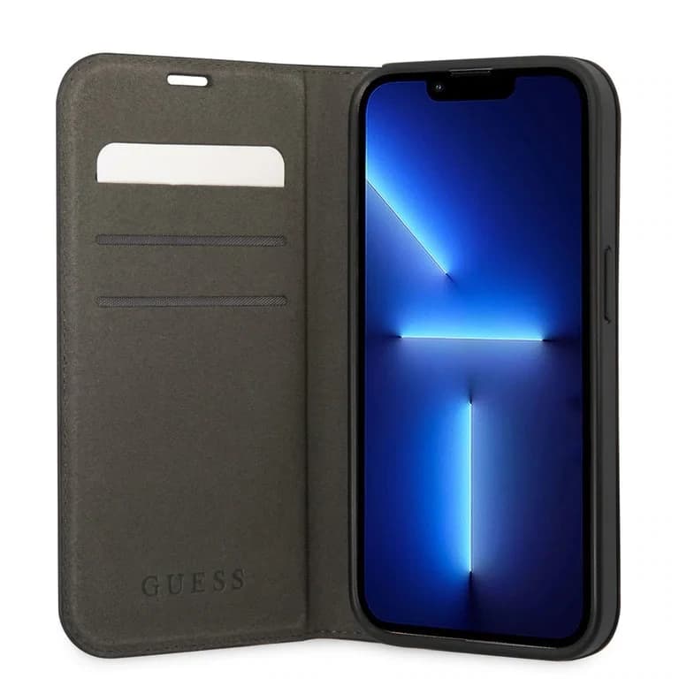 Guess iPhone 14 Pro Booktype hoesje - Croco - 3 kaartsleuven