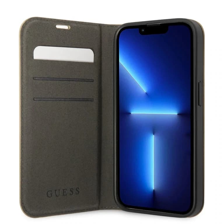 Guess iPhone 14 Pro Booktype hoesje - Croco - 3 kaartsleuven