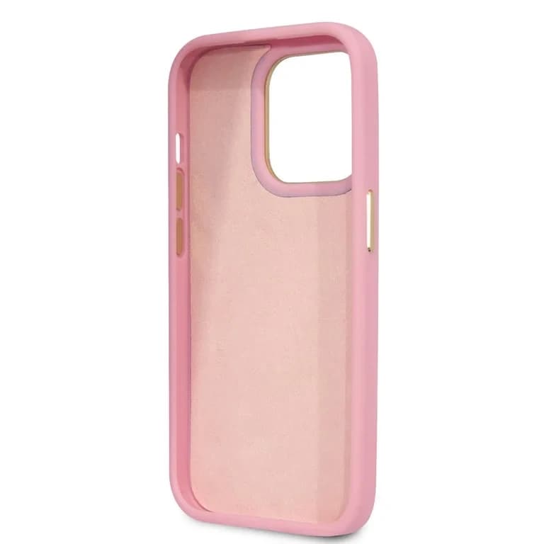 Guess iPhone 14 Pro Hardcase Achtercover - Croco - Metalen Knoppen & Camera