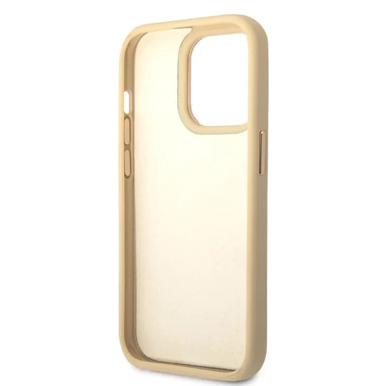 Guess iPhone 14 Pro Hardcase Achtercover - Croco - Metalen Knoppen & Camera