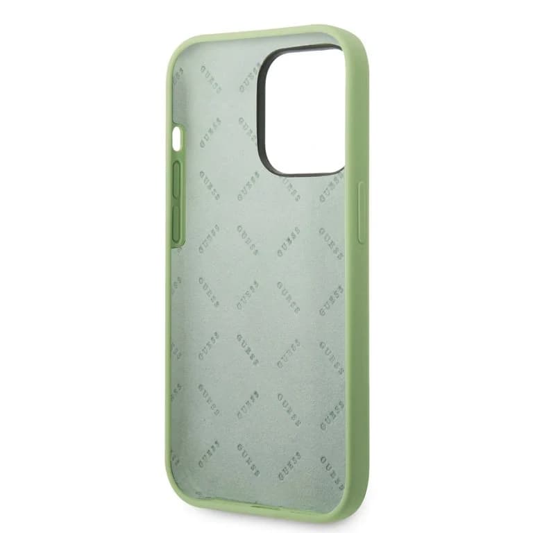 Guess iPhone 14 Pro Siliconen Backcover met Metalen Logo