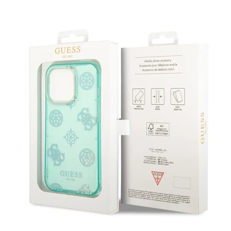 Guess iPhone 14 Pro Hardcase Backcover - Peony Glitter