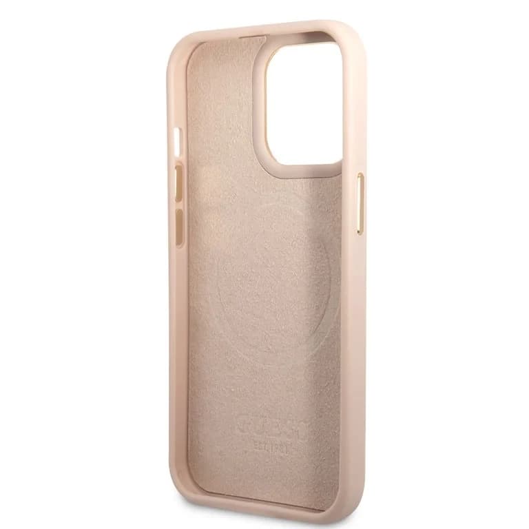 Guess iPhone 14 Pro Hardcase Backcover - 4G - Gouden Camera & Knoppen - MagSafe Compatibel - Roze