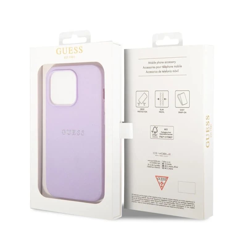 Guess iPhone 14 Pro Hardcase Achtercover - Saffiano