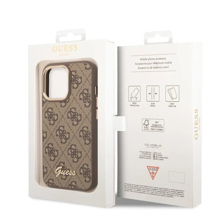 Guess iPhone 14 Pro Hardcase Backcover - 4G - Metalen Knoppen & Camera