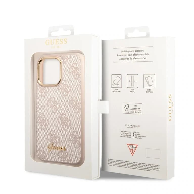 Guess iPhone 14 Pro Hardcase Backcover - 4G - Metalen Knoppen & Camera