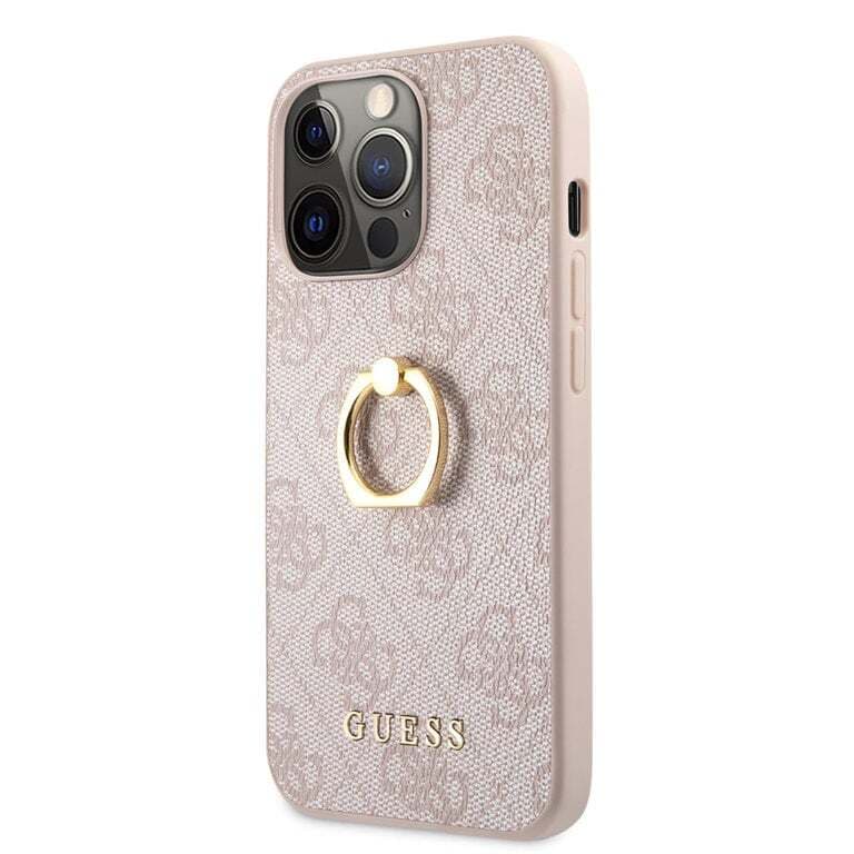 Guess iPhone 14 Pro Hardcase Backcover - 4G - With Ring Holder - Pink