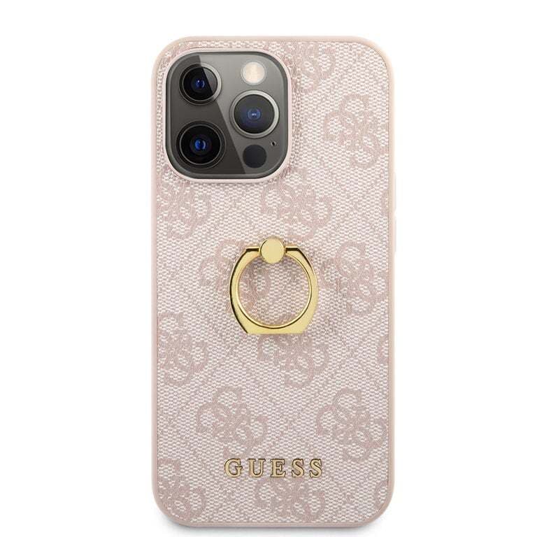Guess iPhone 14 Pro Hardcase Backcover - 4G - With Ring Holder - Pink