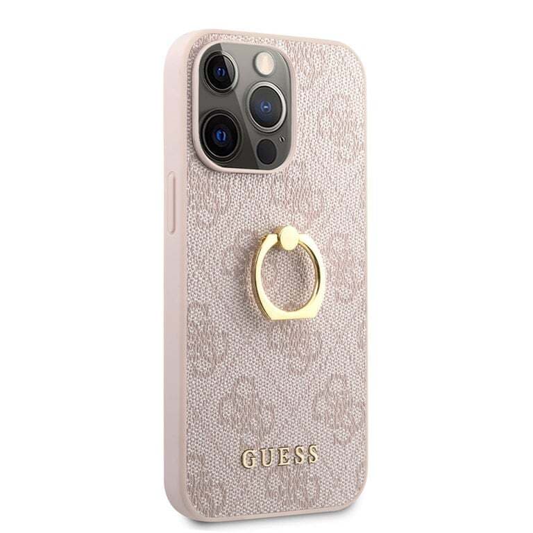 Guess iPhone 14 Pro Hardcase Backcover - 4G - With Ring Holder - Pink