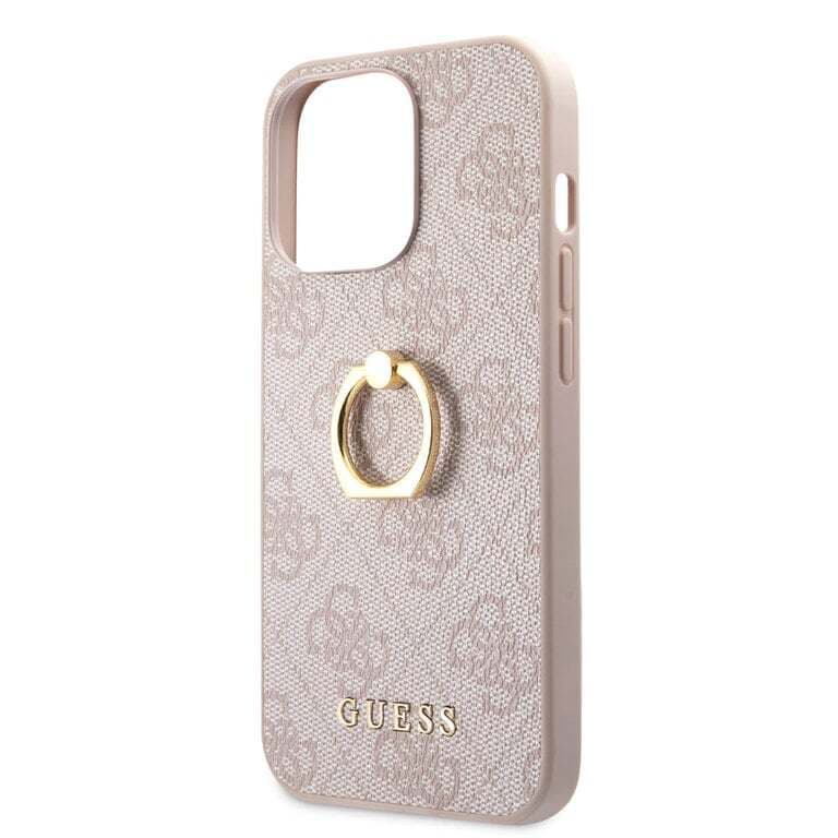Guess iPhone 14 Pro Hardcase Backcover - 4G - With Ring Holder - Pink