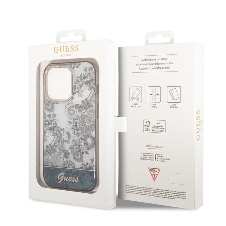 Guess iPhone 14 Pro Hardcase Backcover - Porselein Collectie