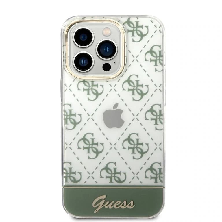 Guess iPhone 14 Pro Hardcase Achtercover - 4G Patroonscript