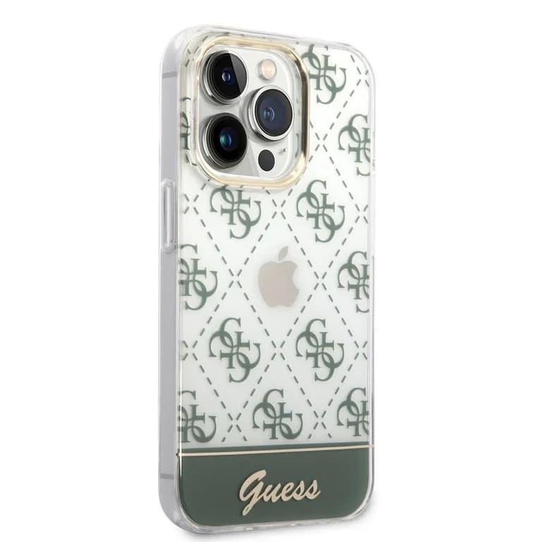Guess iPhone 14 Pro Hardcase Achtercover - 4G Patroonscript