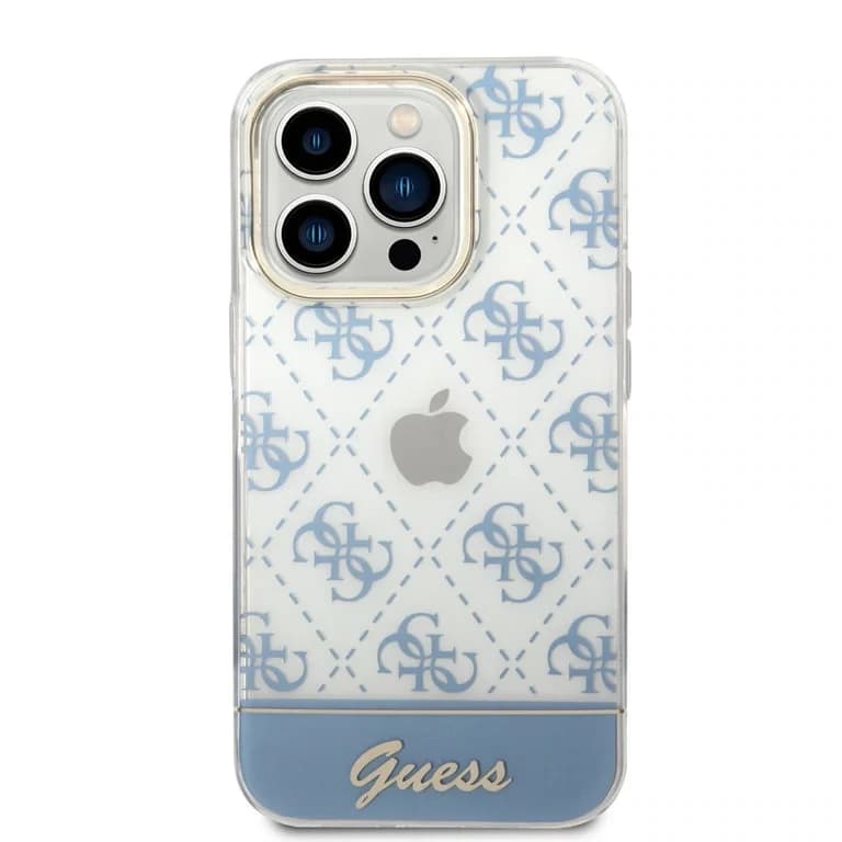 Guess iPhone 14 Pro Hardcase Achtercover - 4G Patroonscript