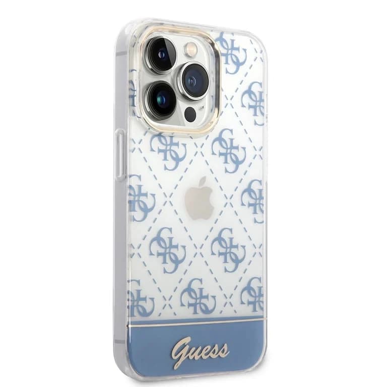 Guess iPhone 14 Pro Hardcase Achtercover - 4G Patroonscript