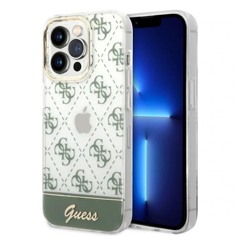 Guess iPhone 14 Pro Hardcase Achtercover - 4G Patroonscript