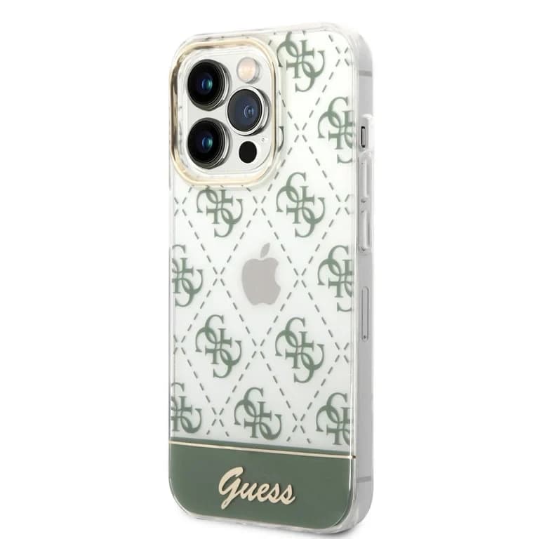 Guess iPhone 14 Pro Hardcase Achtercover - 4G Patroonscript