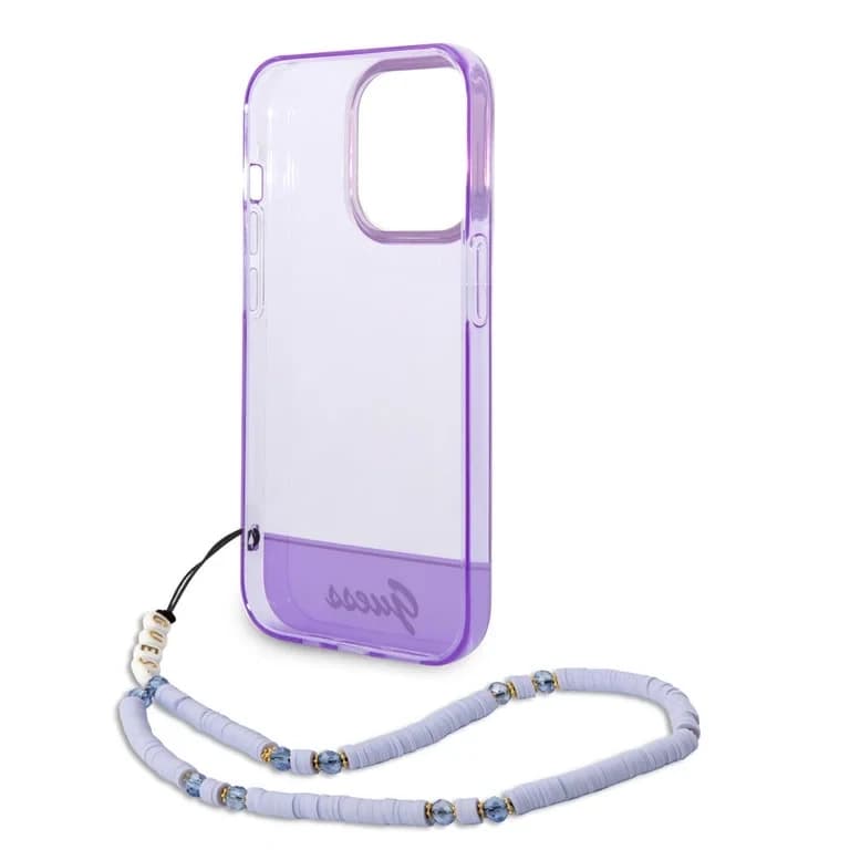 Guess iPhone 14 Pro Hardcase Backcover - Transparent - with Strap