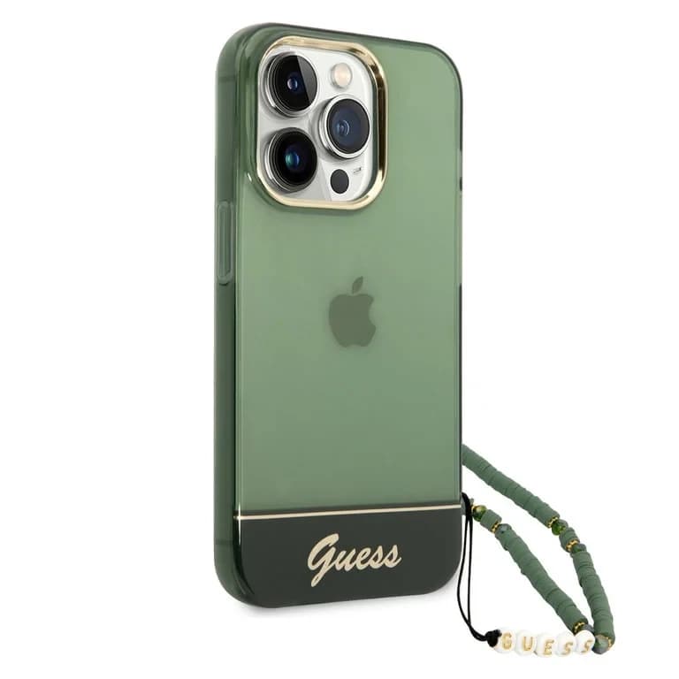 Guess iPhone 14 Pro Hardcase Backcover - Transparent - with Strap