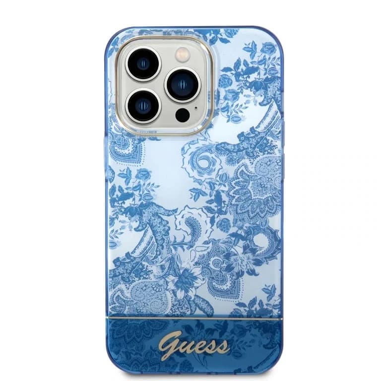 Guess iPhone 14 Pro Hardcase Backcover - Porselein Collectie