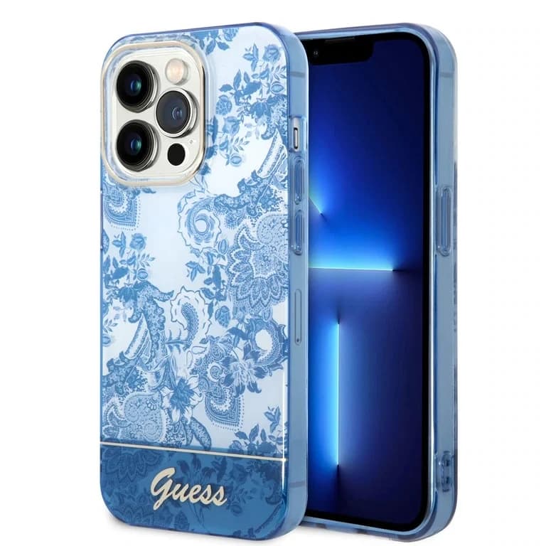 Guess iPhone 14 Pro Hardcase Backcover - Porselein Collectie