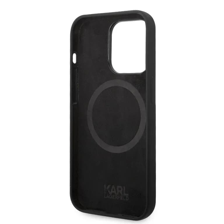Karl Lagerfeld iPhone 14 Pro Achtercover case - Zwart