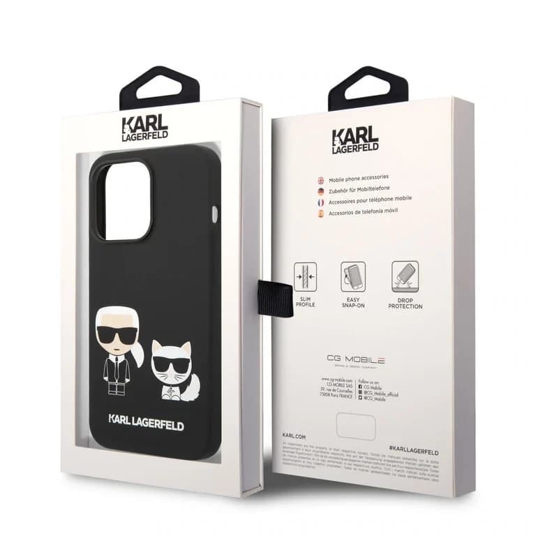 Karl Lagerfeld iPhone 14 Pro Achtercover case - Zwart