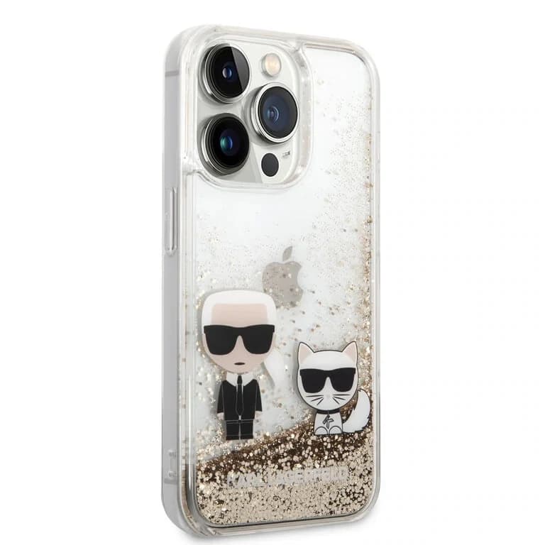 Karl Lagerfeld iPhone 14 Pro Vloeibaar Glitter Achtercover