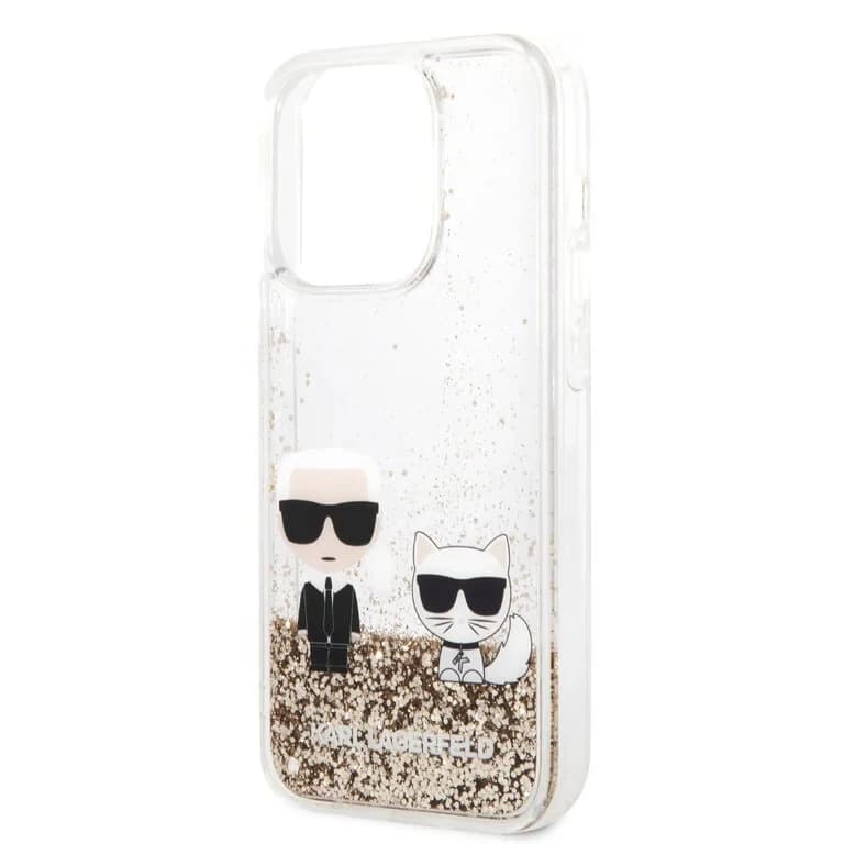 Karl Lagerfeld iPhone 14 Pro Vloeibaar Glitter Achtercover