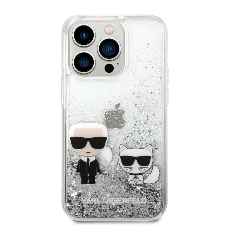 Karl Lagerfeld iPhone 14 Pro Vloeibaar Glitter Achtercover