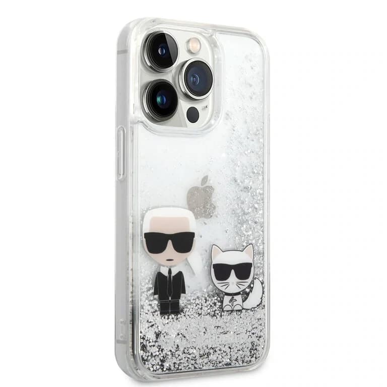Karl Lagerfeld iPhone 14 Pro Vloeibaar Glitter Achtercover