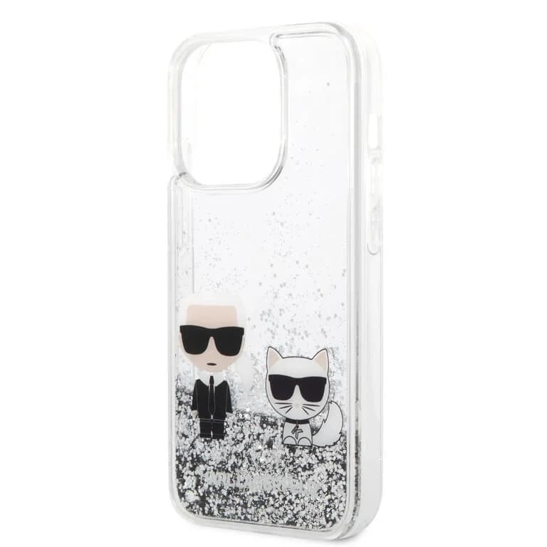 Karl Lagerfeld iPhone 14 Pro Vloeibaar Glitter Achtercover