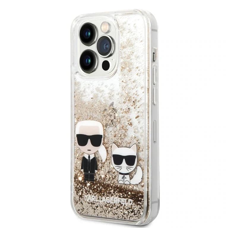 Karl Lagerfeld iPhone 14 Pro Vloeibaar Glitter Achtercover