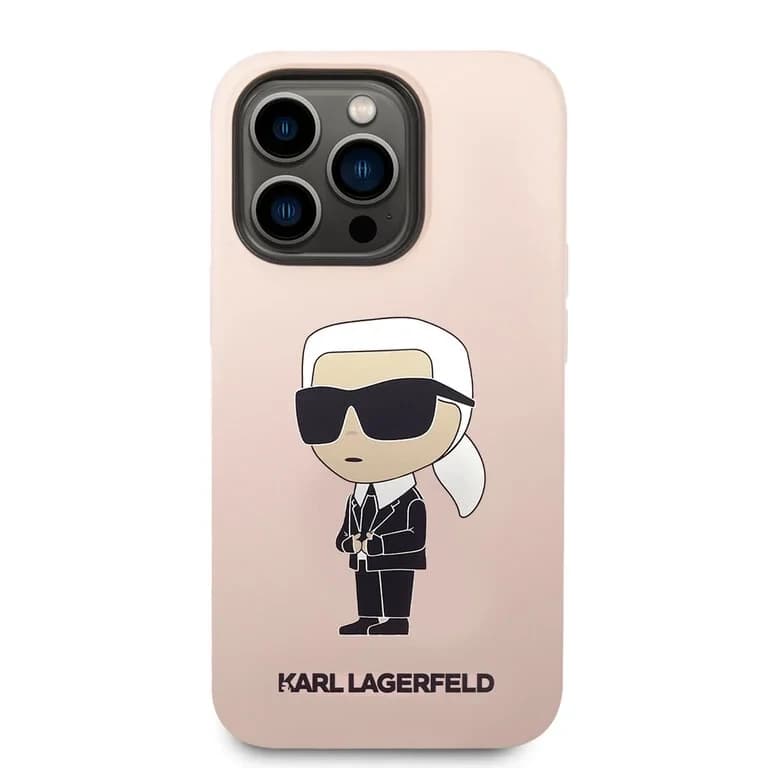 Karl Lagerfeld iPhone 14 Pro Achtercover Case - Roze