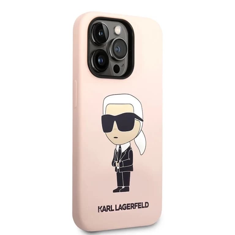 Karl Lagerfeld iPhone 14 Pro Achtercover Case - Roze