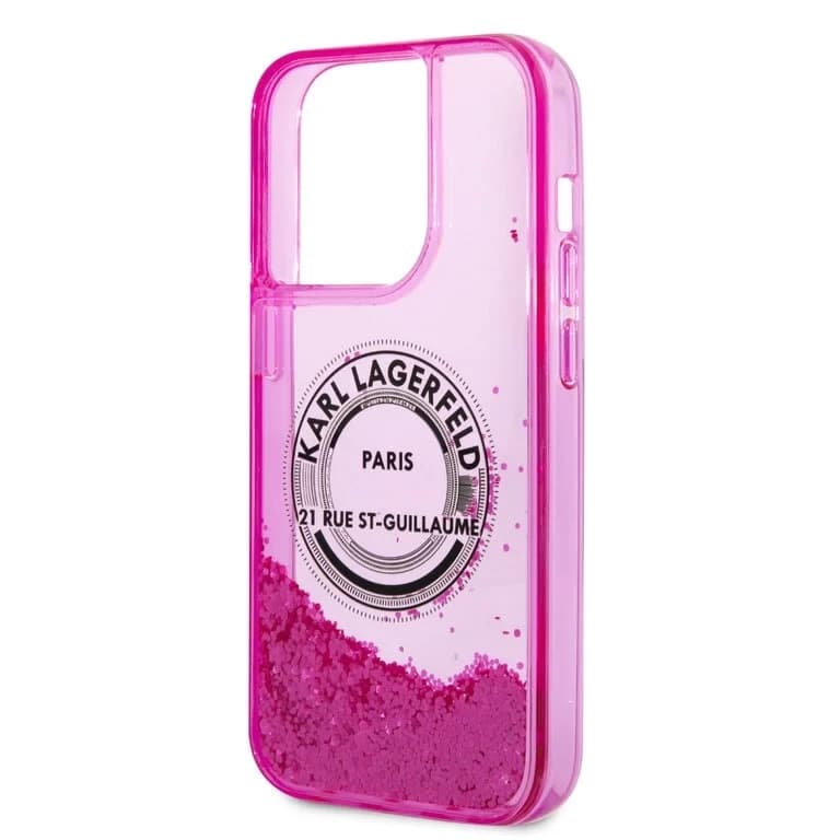Karl Lagerfeld iPhone 14 Pro Achtercover Vloeibaar Glitter