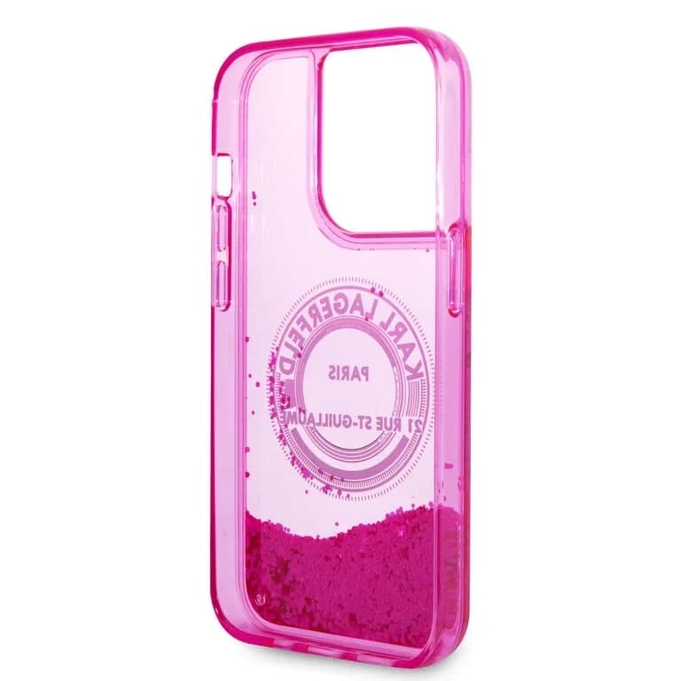 Karl Lagerfeld iPhone 14 Pro Achtercover Vloeibaar Glitter