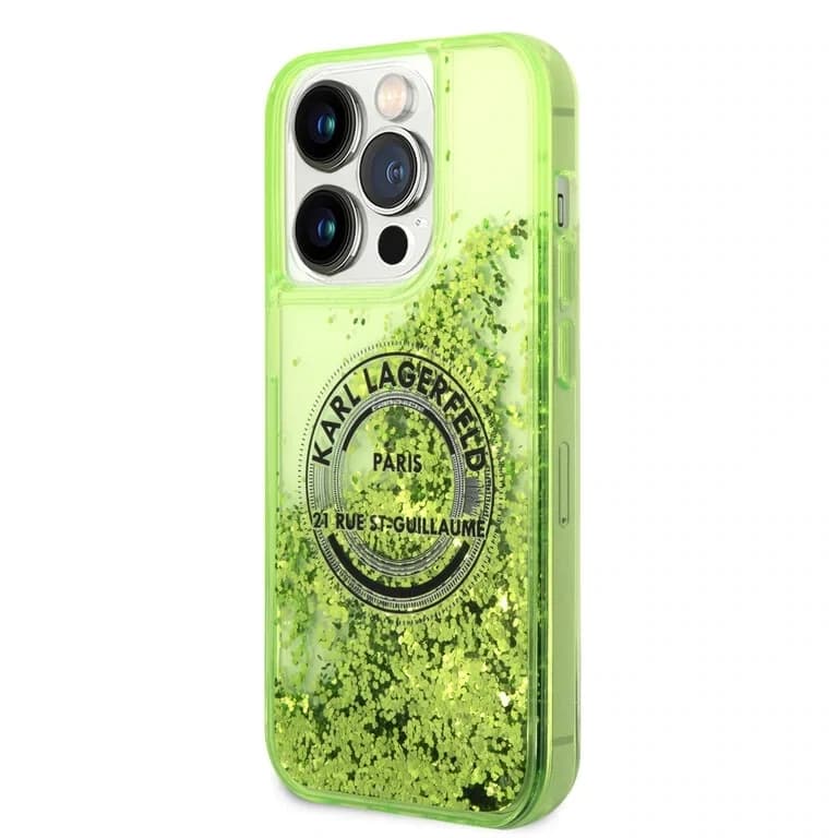 Karl Lagerfeld iPhone 14 Pro Achtercover Vloeibaar Glitter