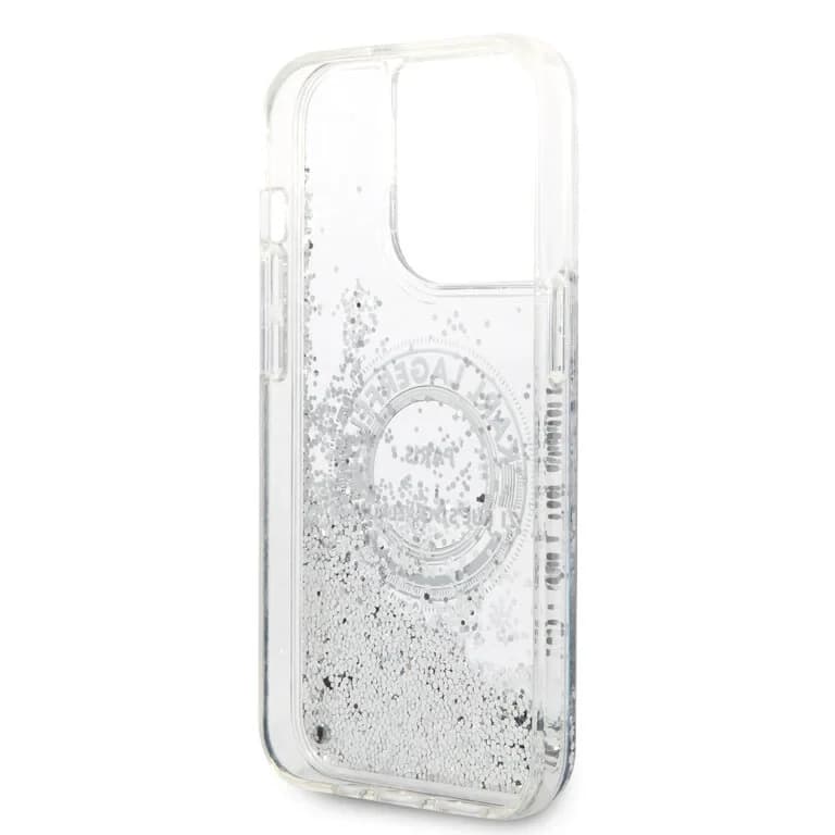 Karl Lagerfeld iPhone 14 Pro Achtercover Vloeibaar Glitter