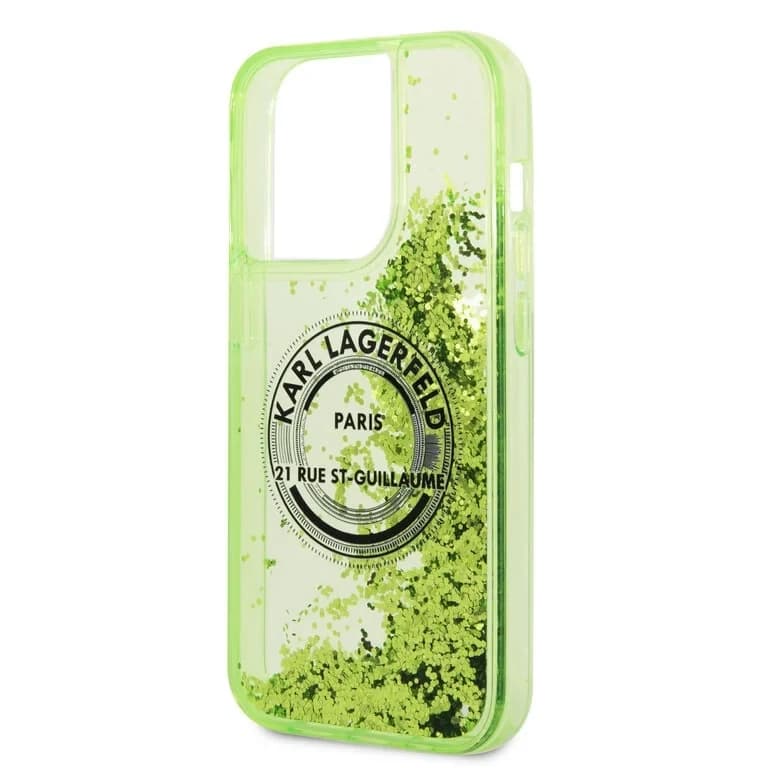 Karl Lagerfeld iPhone 14 Pro Achtercover Vloeibaar Glitter
