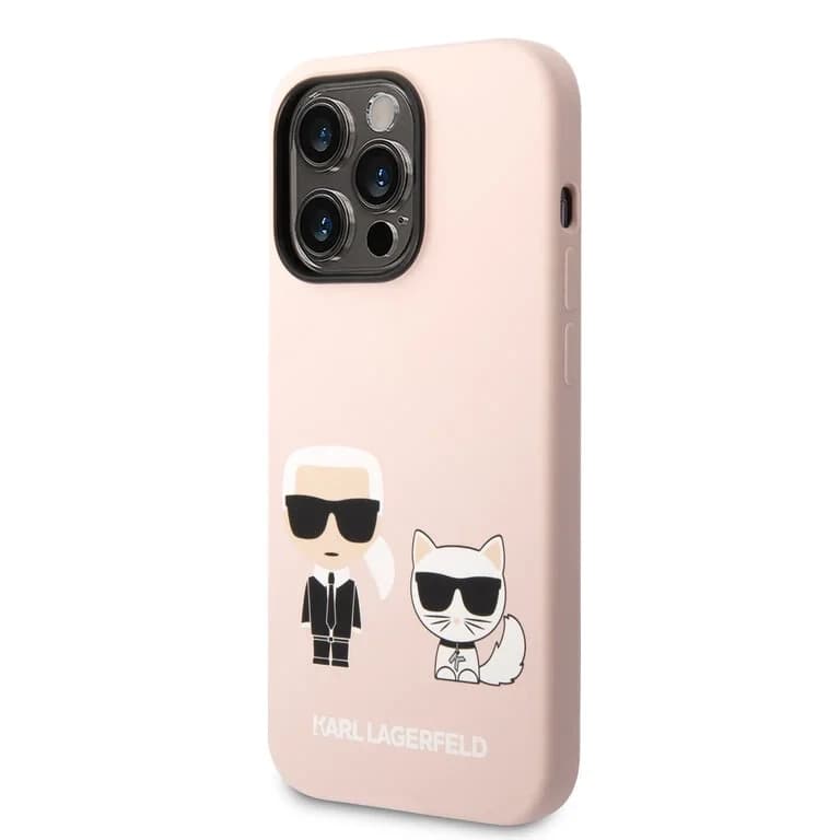 Karl Lagerfeld iPhone 14 Pro Achtercover Case - Roze