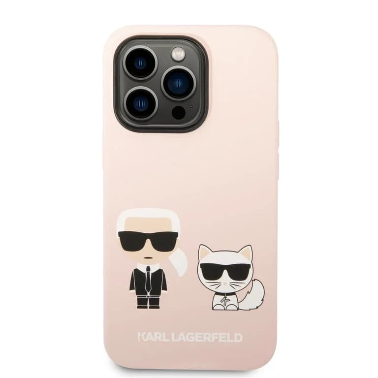 Karl Lagerfeld iPhone 14 Pro Achtercover Case - Roze