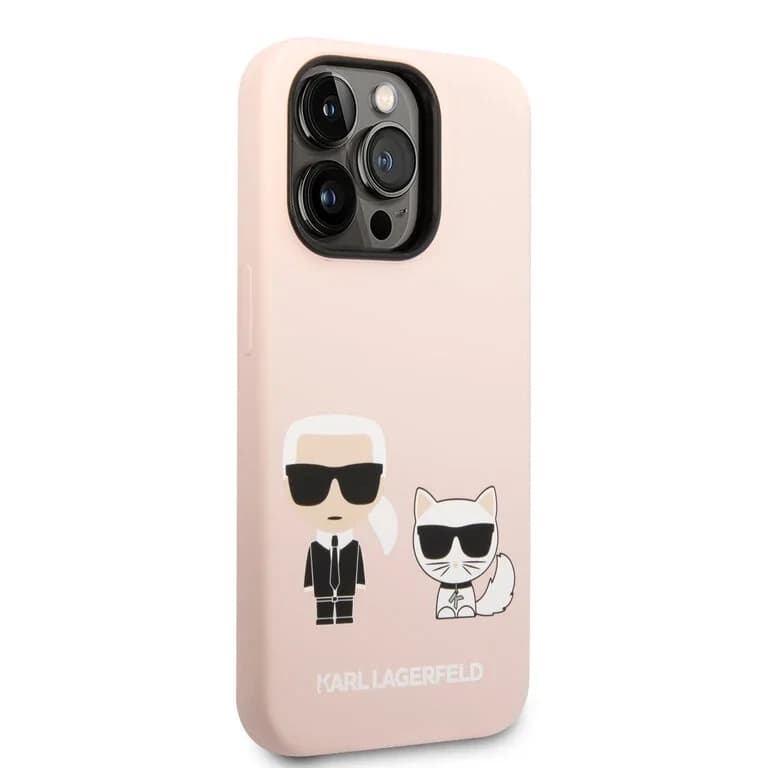 Karl Lagerfeld iPhone 14 Pro Achtercover Case - Roze