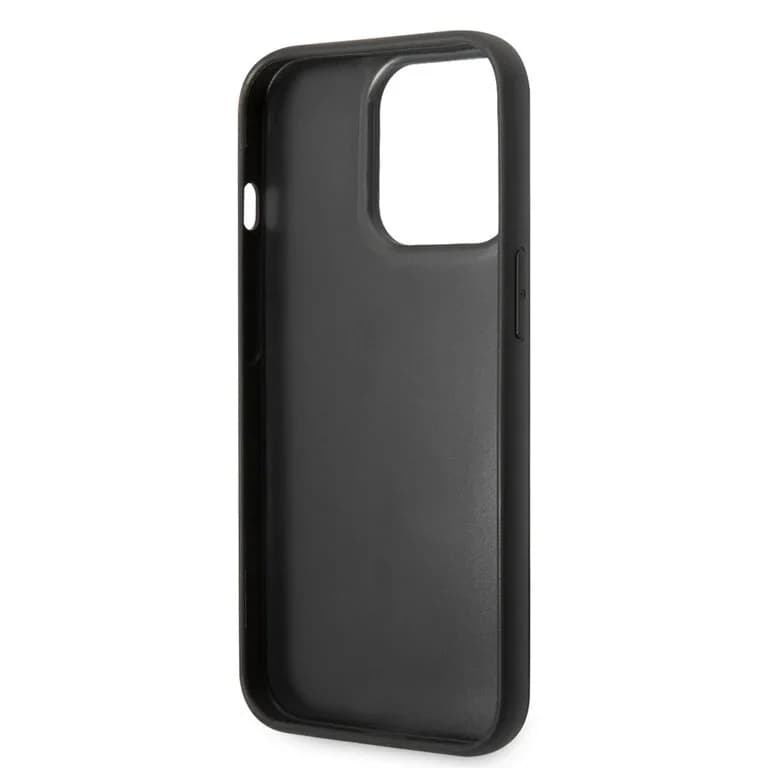Karl Lagerfeld iPhone 14 Pro Hardcase Achtercover - Puffy Ikonik Pin - Nylon - Zwart