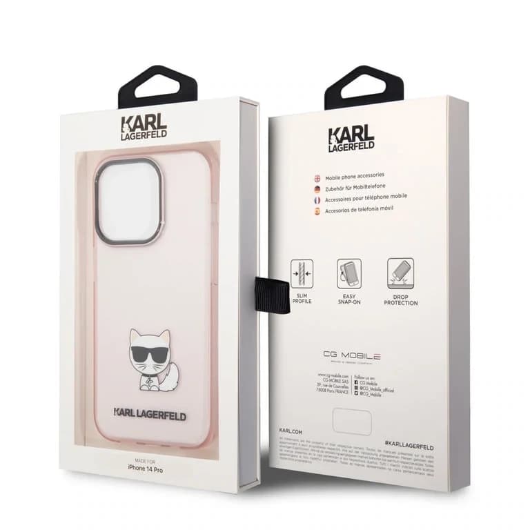 Karl Lagerfeld iPhone 14 Pro TPU Backcover | Choupette - Transparent | Stylish Protection