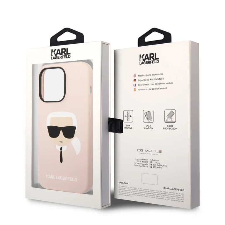 Karl Lagerfeld iPhone 14 Pro Hardcase Achtercover - Karl's Head