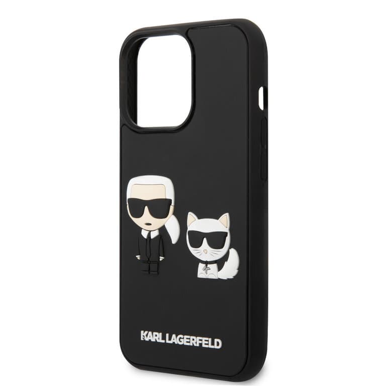 Karl Lagerfeld iPhone 14 Pro Hardcase Achtercover - 3D Rubber K&C - Zwart