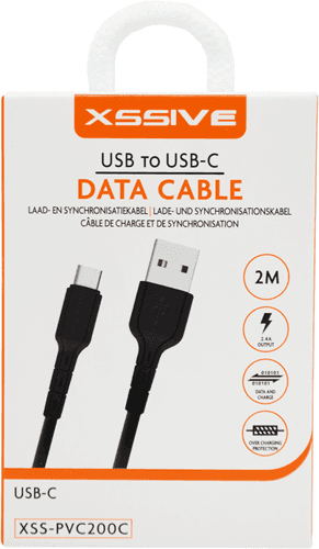 Xssive USB Cable Type-C 2m XSS-PVC200C - Black