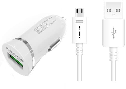 Xssive Car Charger met Micro Cable - Wit